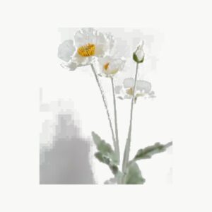 Nydelig kunstig blomst. Kremfarget Valmue. 60cm. Veldig i naturtro i form og farge. Laget av 80% silke