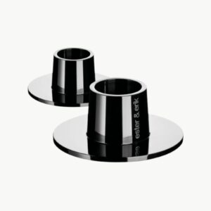 Lysestake blank sort medium 2-pk fra Ester og Erik til vanlige kronelys