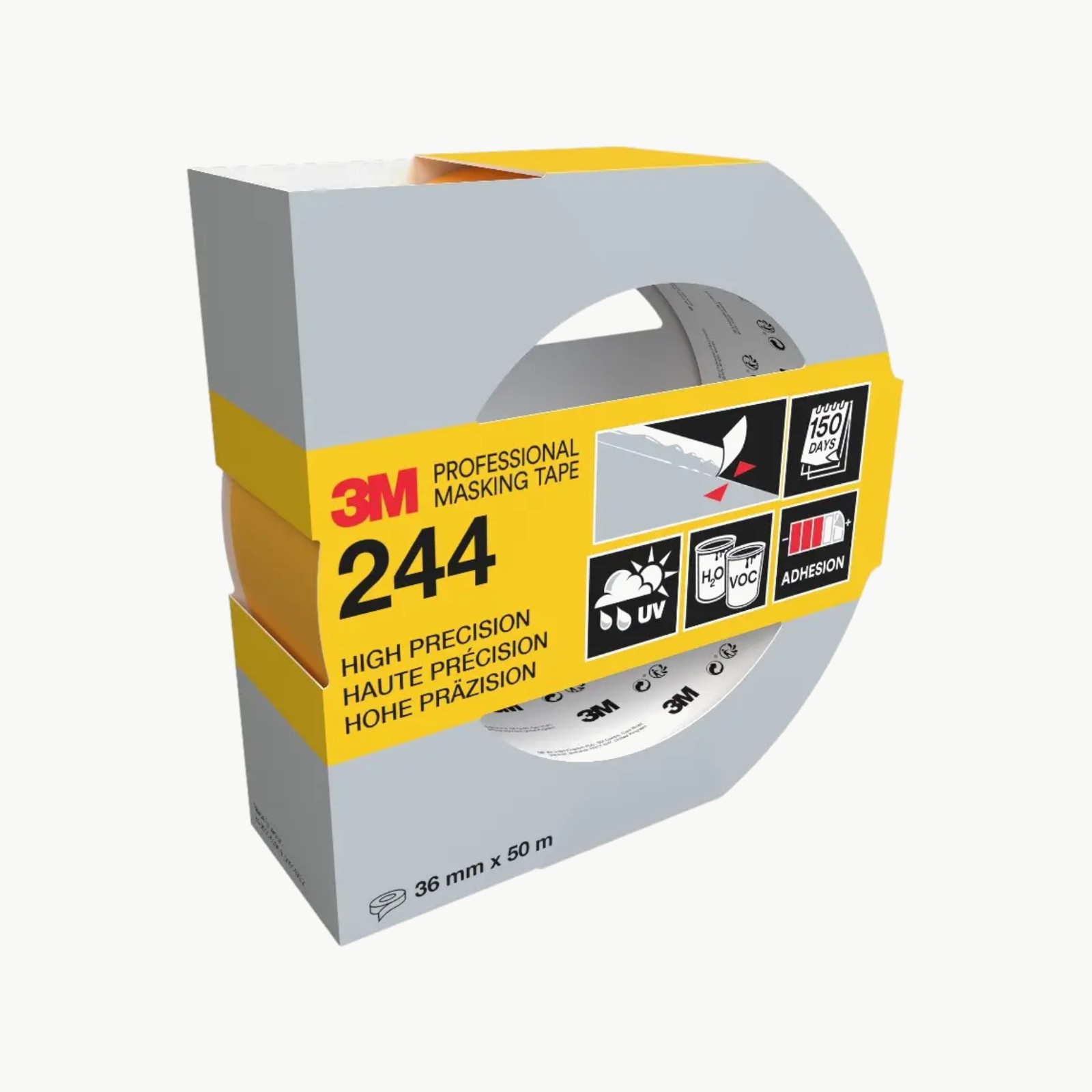 Maskeringstape gul 36 mm x 50 m for presis maling