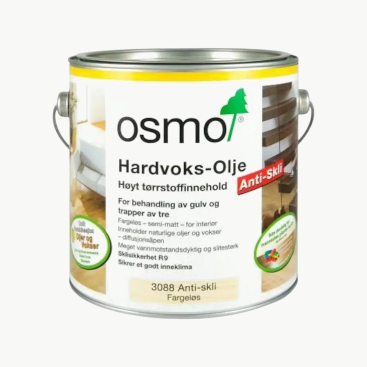 Osmo Hardvoksolje 3088 R9 Antiskli Semimatt for behandling av treoverflater med ekstra sklisikring