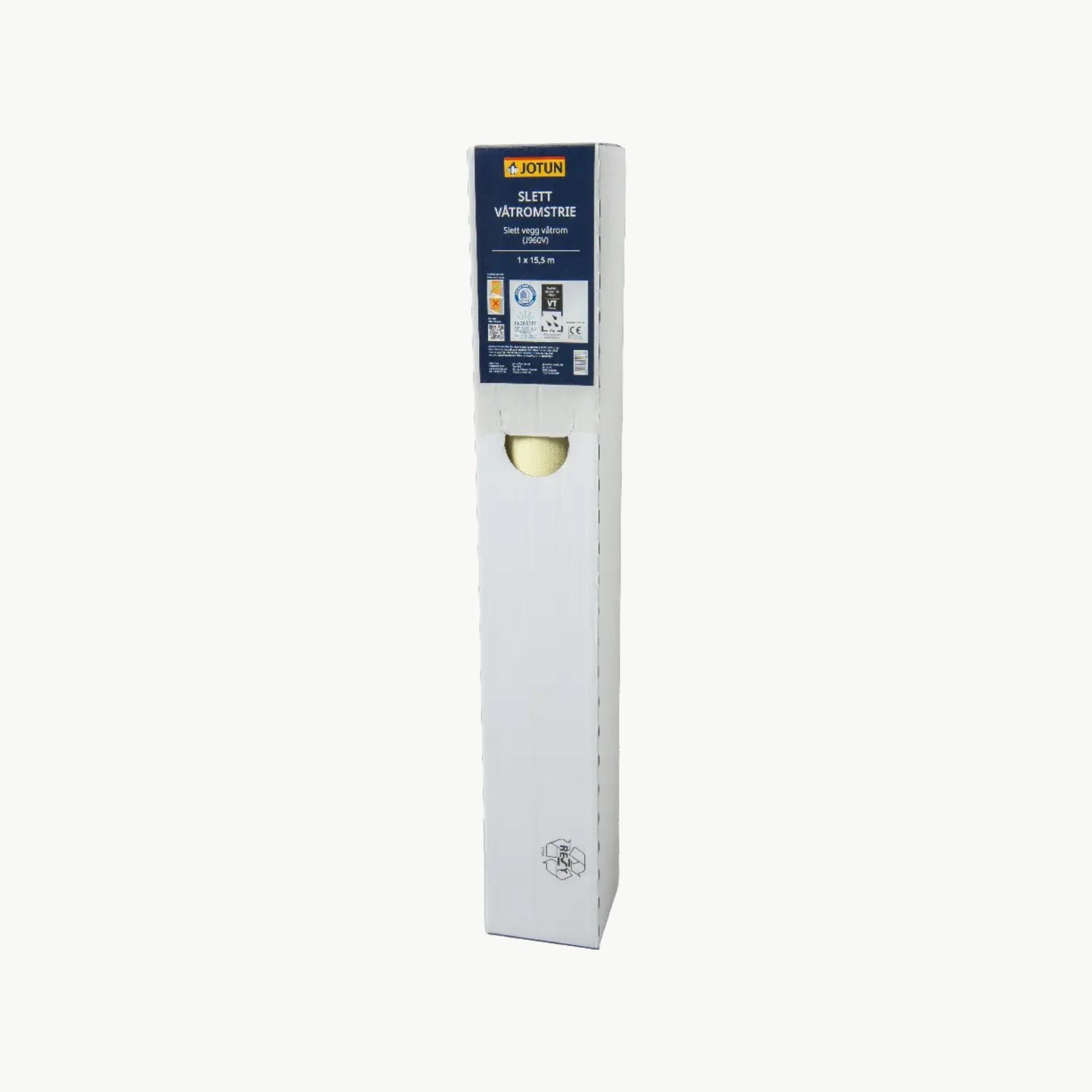Jotun slett vegg våtrom J960V 15,5 m glassfiberstrie