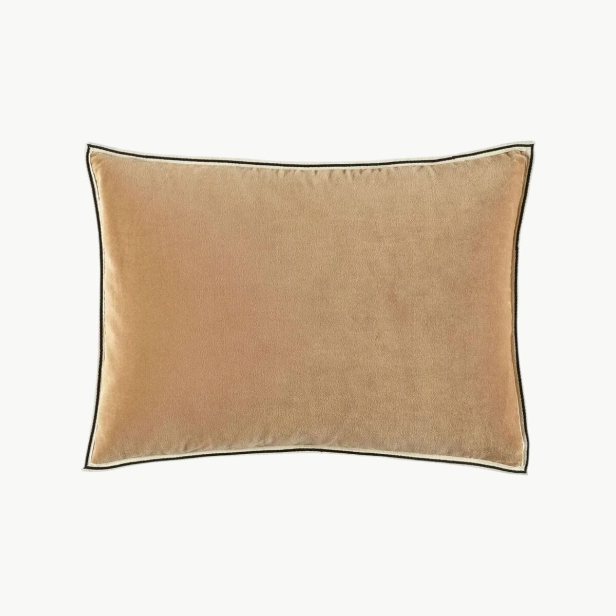 Pyntepute i brun tone med kontrastkant, 40 x 55 cm