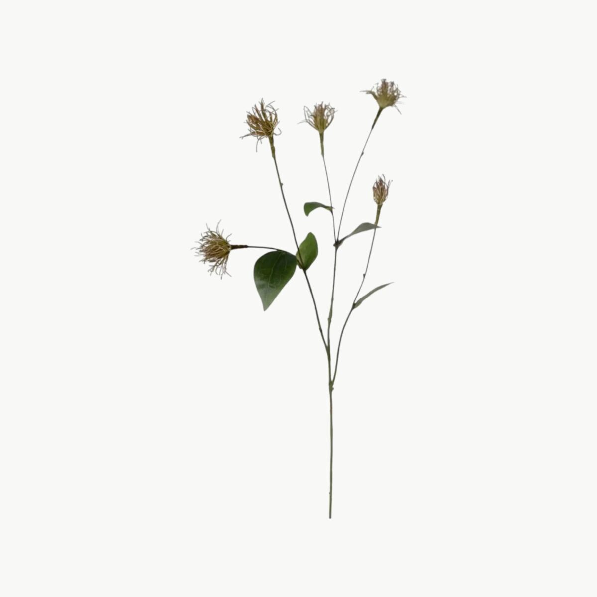 Kunstig clematis stilk i grønn farge med slyngende form og dekorative blomster