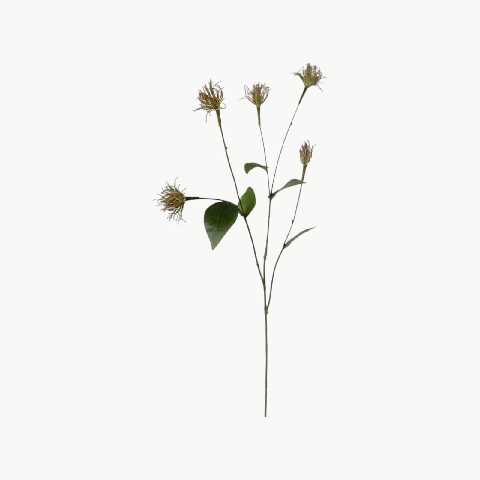 Kunstig clematis stilk i grønn farge med slyngende form og dekorative blomster