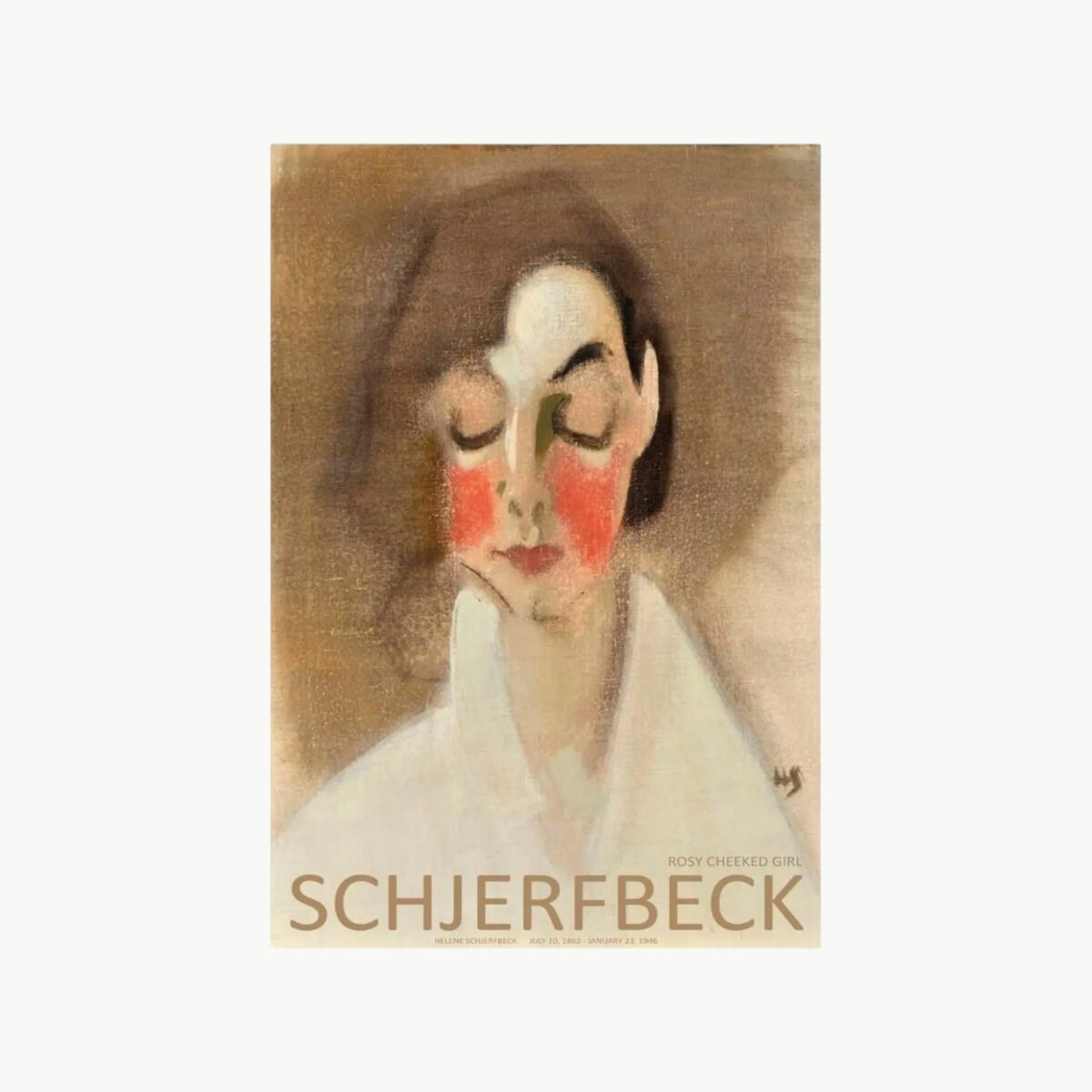 Plakat Rosy Cheeked Girl av Helene Schjerfbeck med hvit kant