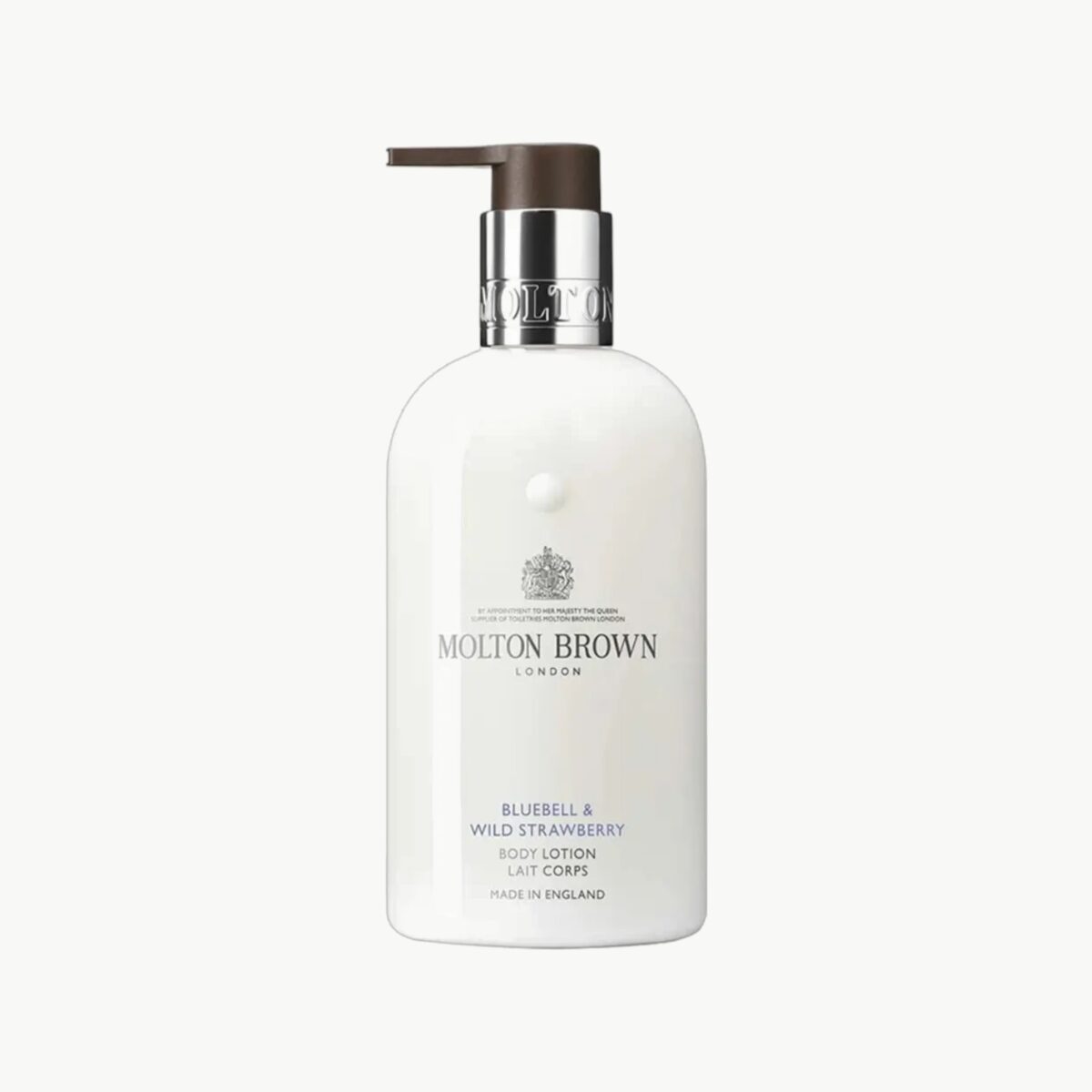Body lotion med floral og fruktig duft av villjordbær og klokkehyasint
