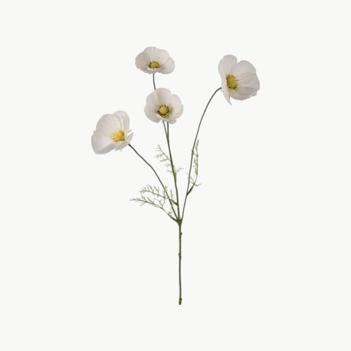 Kunstig rosenskära i hvit med stilk, 60 cm