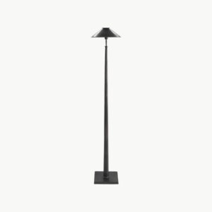 Gulvlampe i metall med slankt design i antikk bronse
