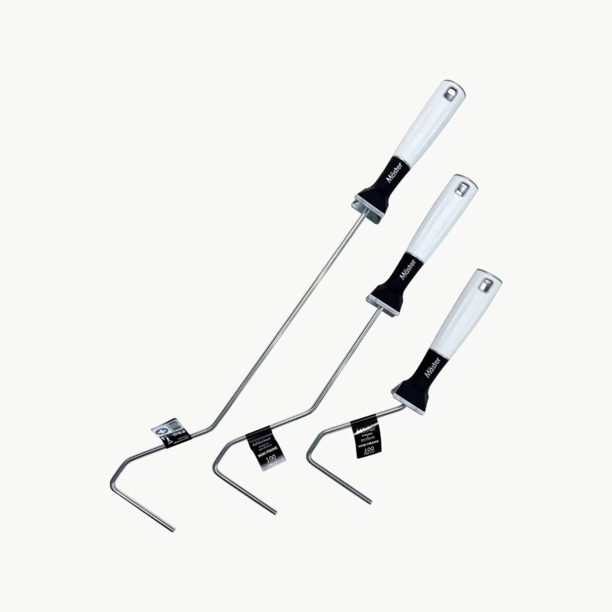 Rullebøyle for malerull med ergonomisk håndtak for mindre flater