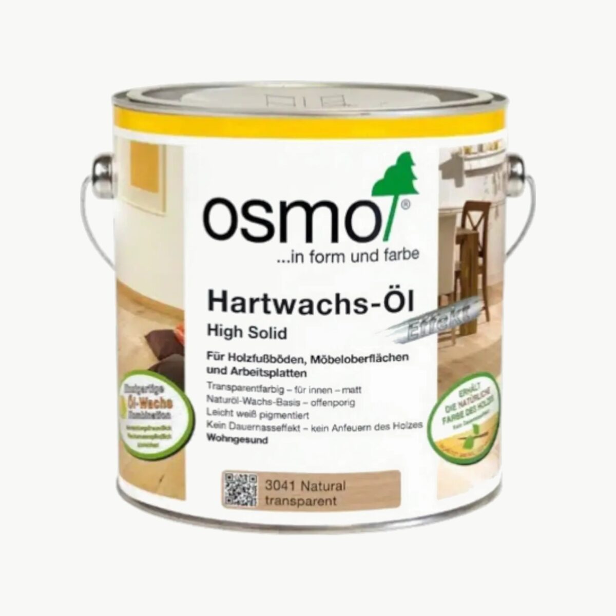 Osmo Hardvoksolje Pigmentert Naturell Matt (svak hvit) 3041 for behandling av treoverflater