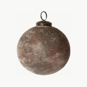 Julekule Rustikk Cement Hvit Ø10 cm
