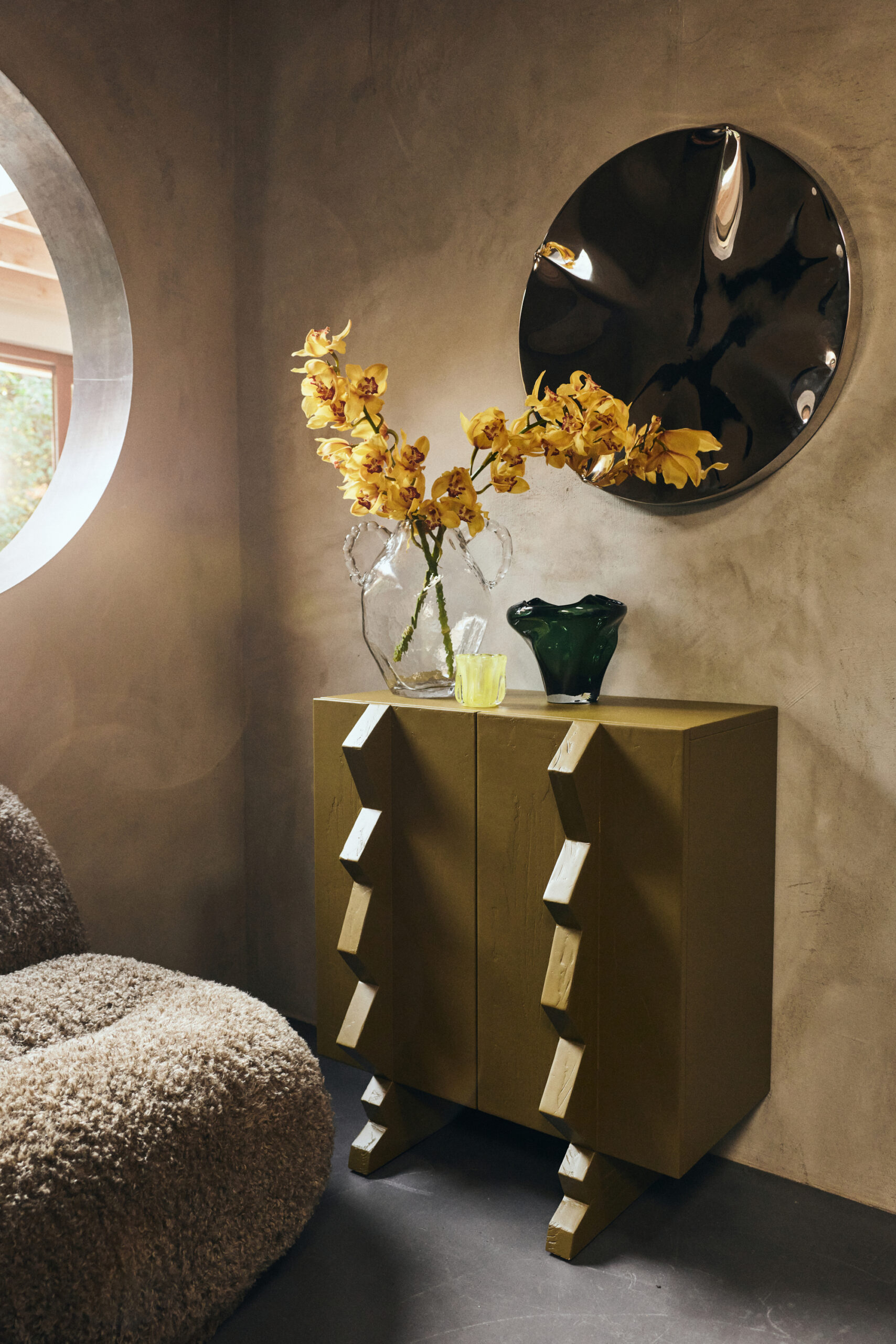 HKliving Folded Mid glassvase i smaragdgrønn – bilde 4