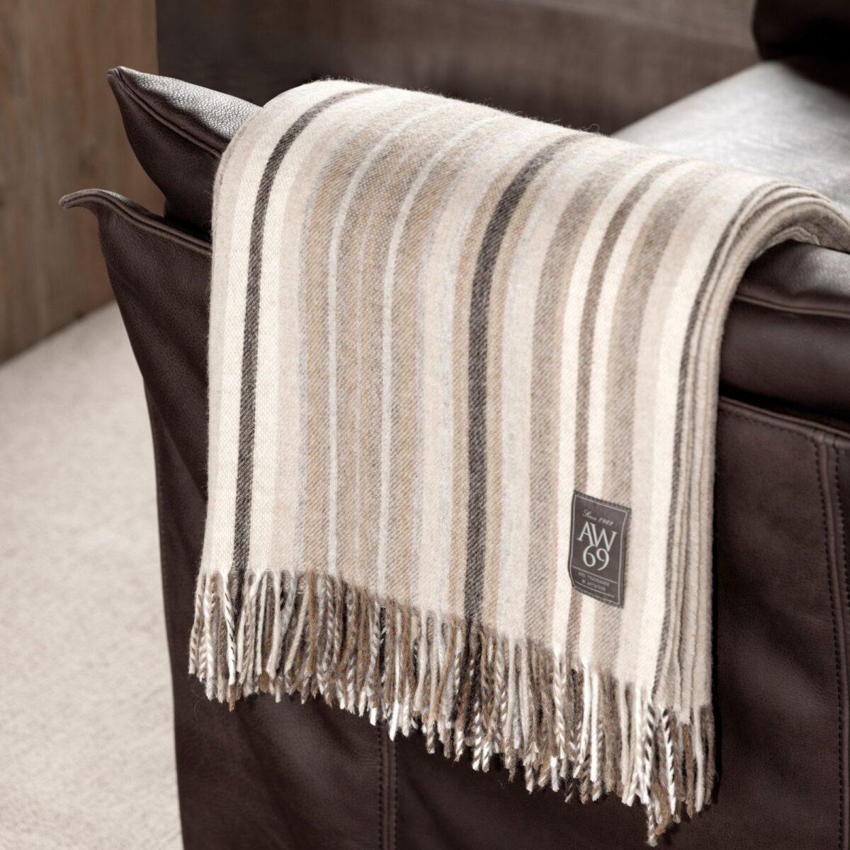 Artwood Derby Stripe Pledd Beige 140×185 cm