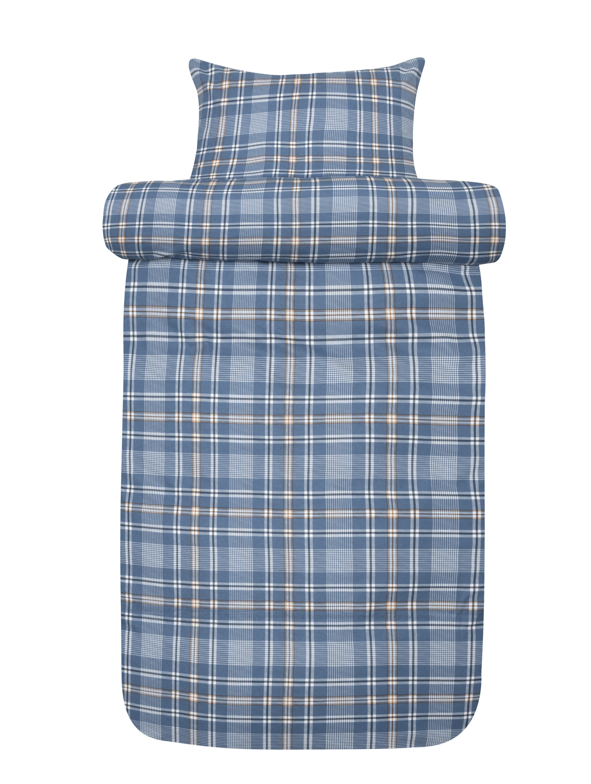 Isak Flanellsengesett Denimblå fra Høie