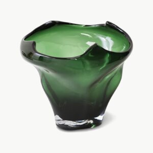 HKliving Folded Mid glassvase i smaragdgrønn – bilde 2