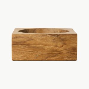 HKliving Teak Cube skål i massiv teak, liten