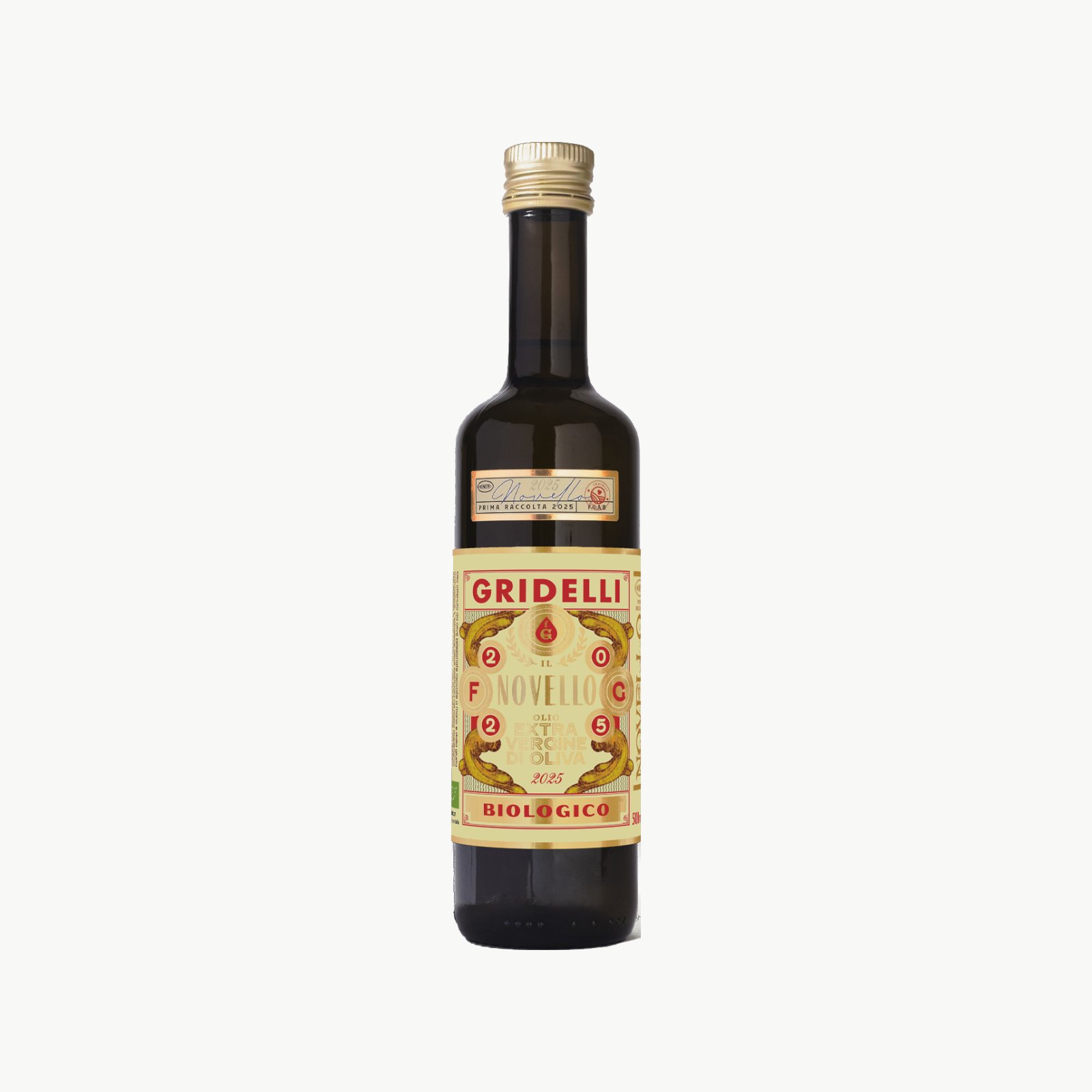 Gridelli Il Novello 2025 – økologisk extra virgin olivenolje 500 ml