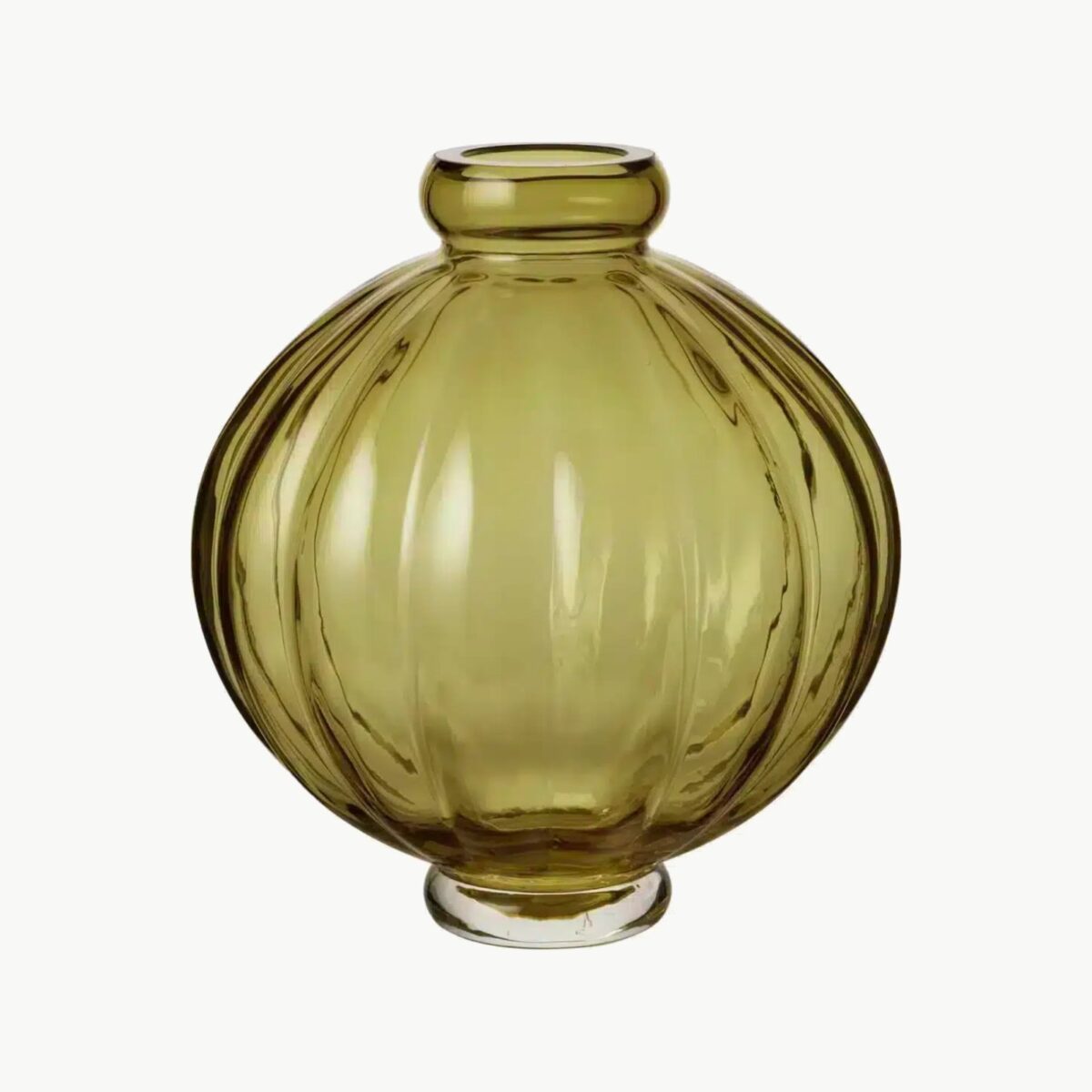 Louise Roe Balloon Vase 01 i olivengrønt glass, 25 cm