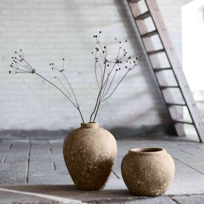 Luna vase - Håndlaget terrakotta - Beige - 25cm